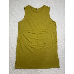 J. Jill Cotton Plus Size 2X Sun Dress Shift Chartreuse Green Sleeveless Pockets